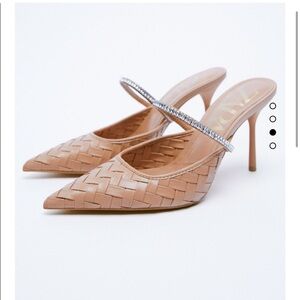 Zara sparkly trim heels bloggers fav